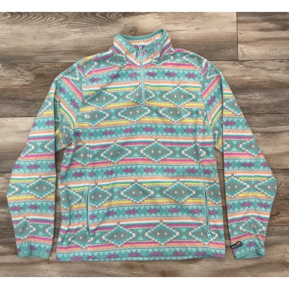 Chubbies Aztec Flame Commander Fleece 1/4 Zip Sweater Mens XL Multicolor